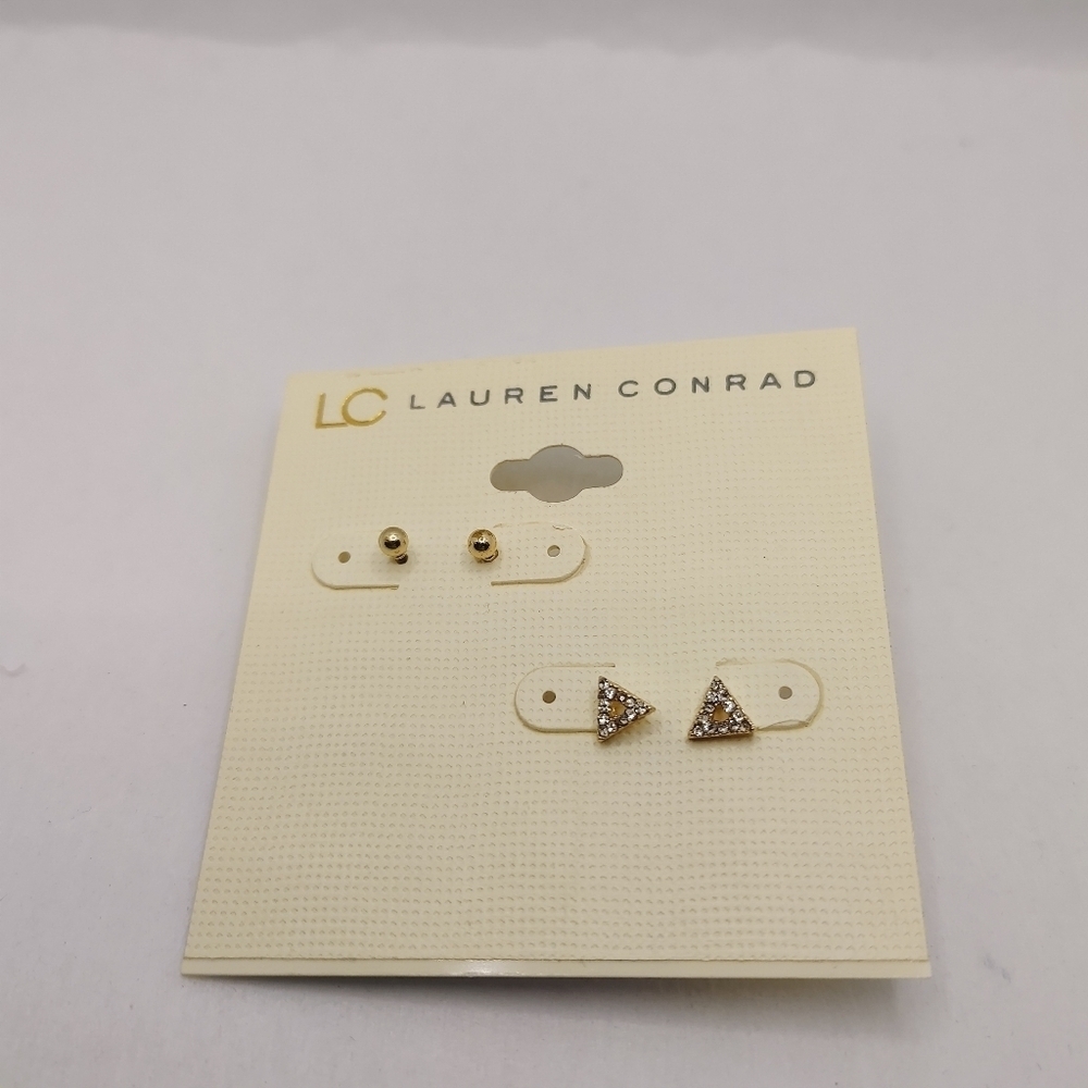 LC Lauren Conrad Gold Stud Earrings - Picture 2 of 2